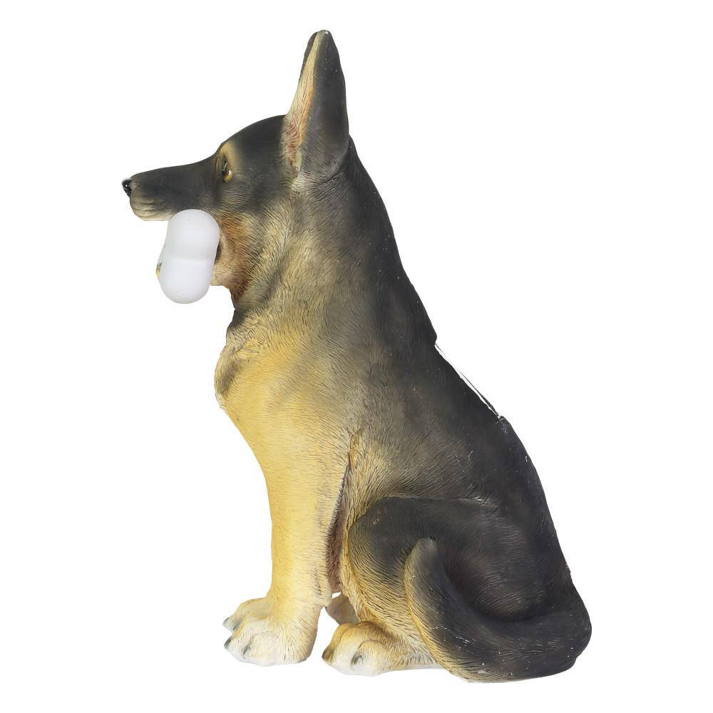 Exhart Solar German Shepherd Dog with LED Welcome Bone, 14.5 in. tall Garden Statue