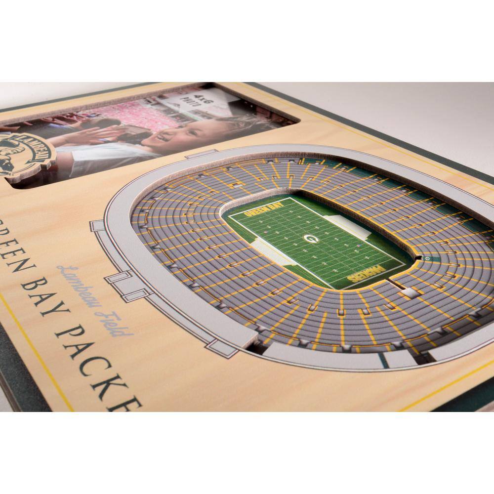 YouTheFan NFL Green Bay Packers Team Colored 3D StadiumView with 4 in. x 6 in. Picture Frame