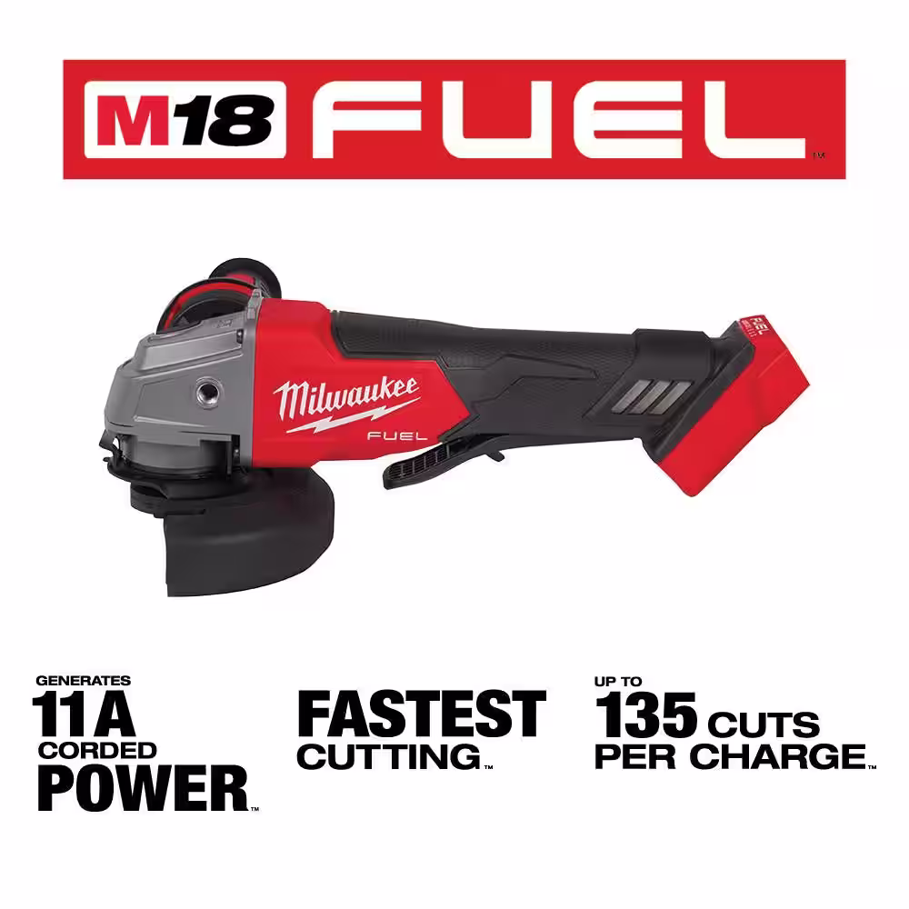 Milwaukee M18 FUEL 18V Lithium-Ion Grinder and 3/8 in. Impact Wrench Combo Kit (2-Tool) with Mid Torque 1/2 in. Impact Wrench