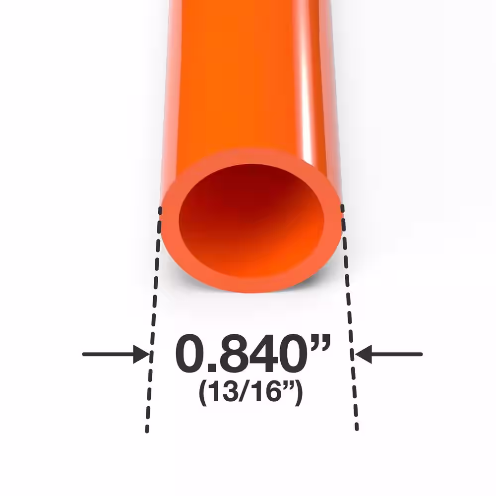 Formufit 1/2 in. x 5 ft. Furniture Grade Schedule 40 PVC Pipe in Orange (2-Pack)