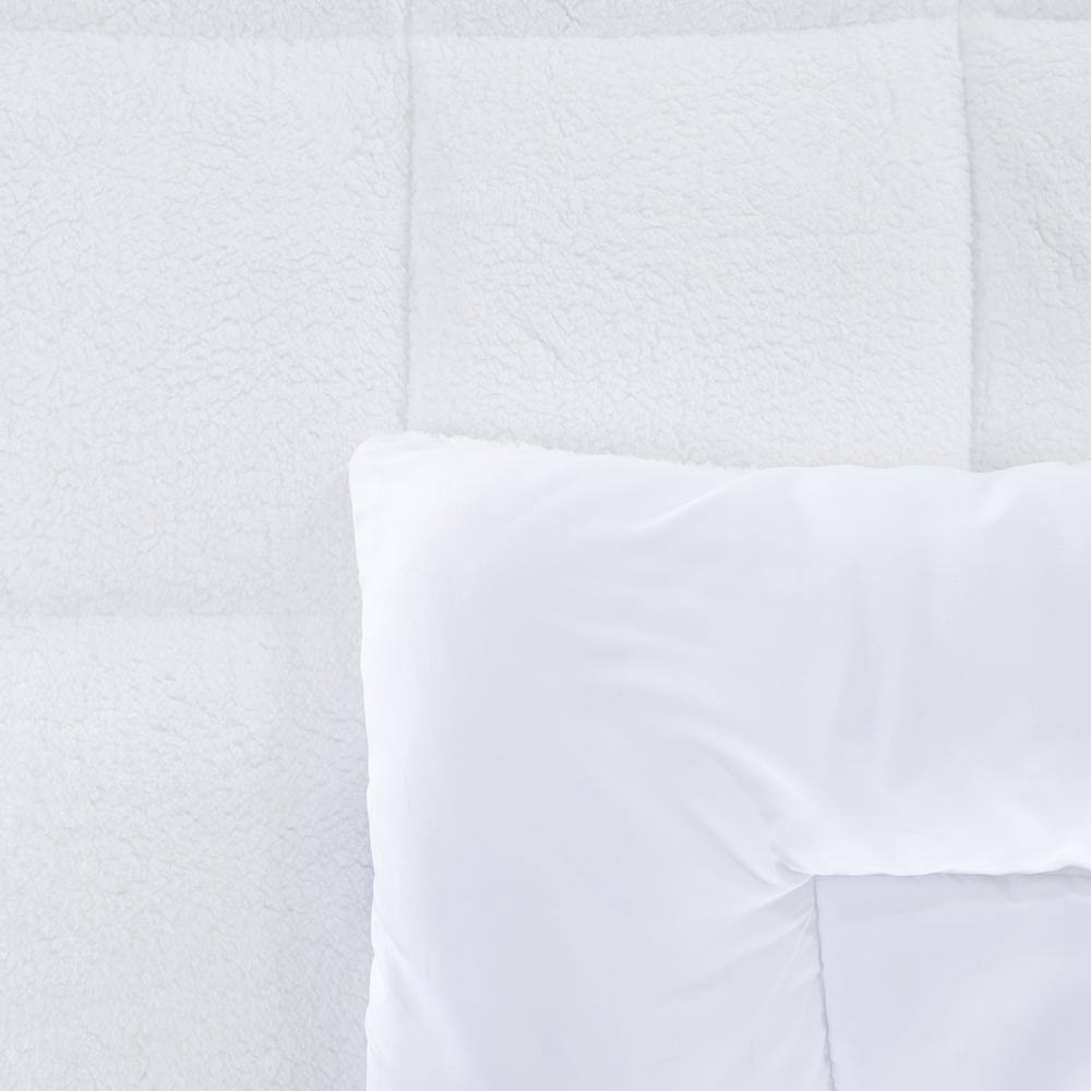 Bluestone Light Warmth White Sherpa Alternative Comforter