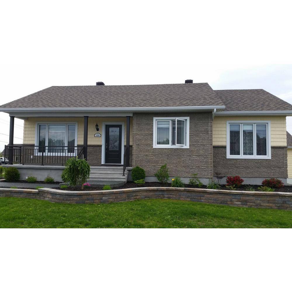 Novik 21.25 in. x 6.10 in. Stacked Stone Corner Vinyl Siding in Moka (5-Case)