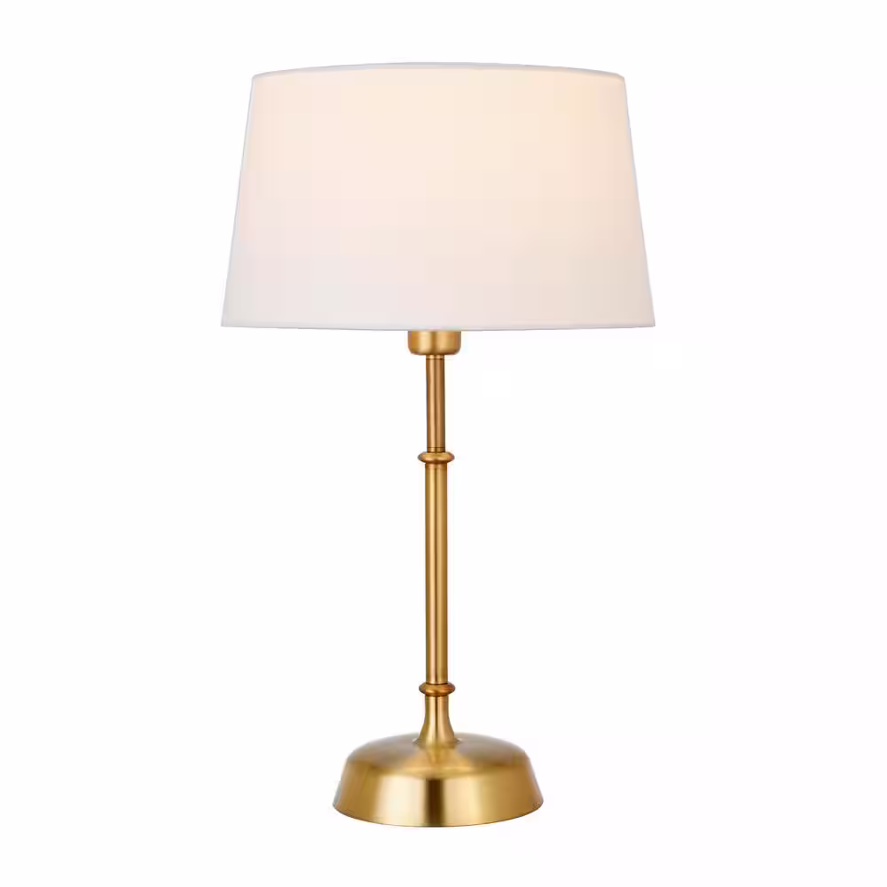 Meyer&Cross Derek 24 in. Brass Finish Table Lamp with Fabric Shade