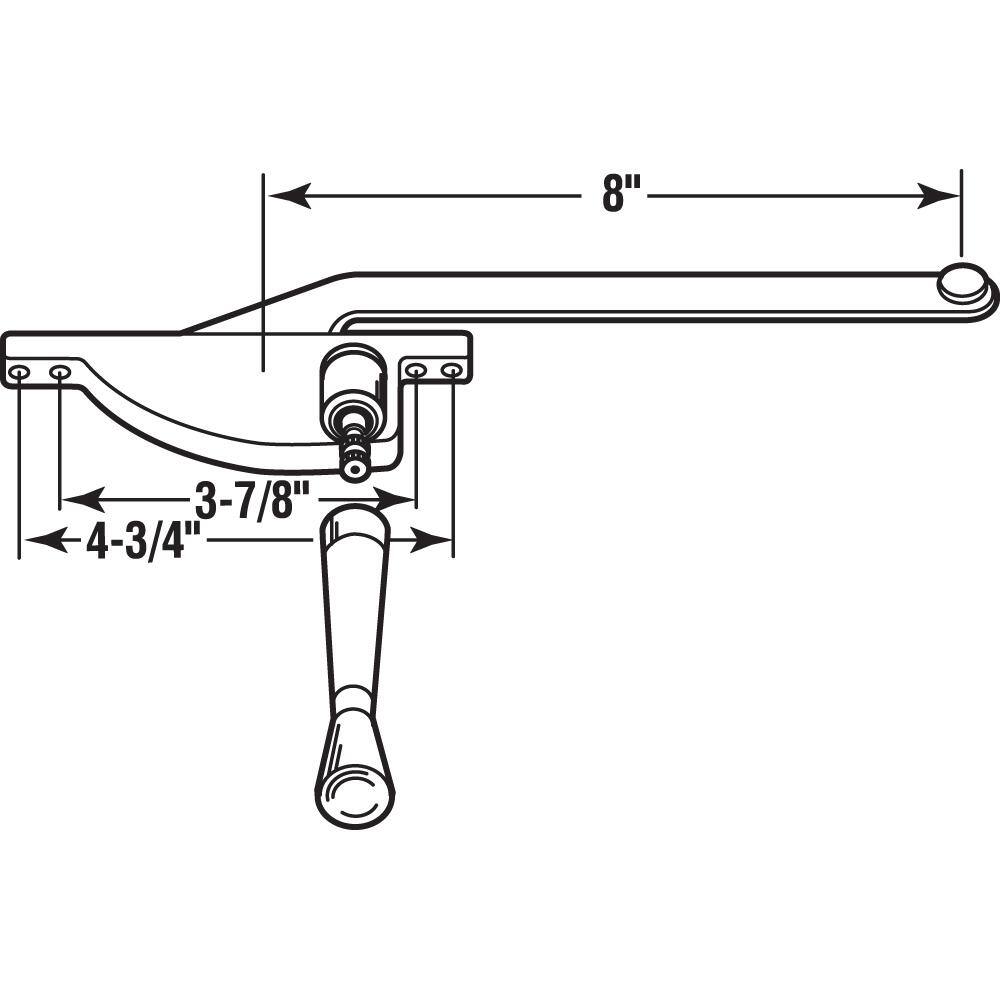 Prime-Line 8 in., Aluminum Diecast, Casement Operator, Left Hand, Teardrop Type