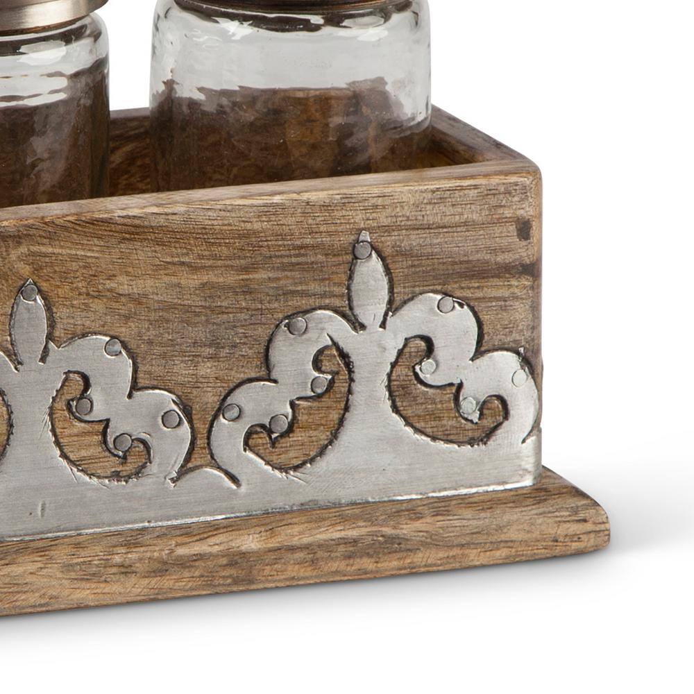 GG COLLECTION Wood and Metal Salt and Pepper