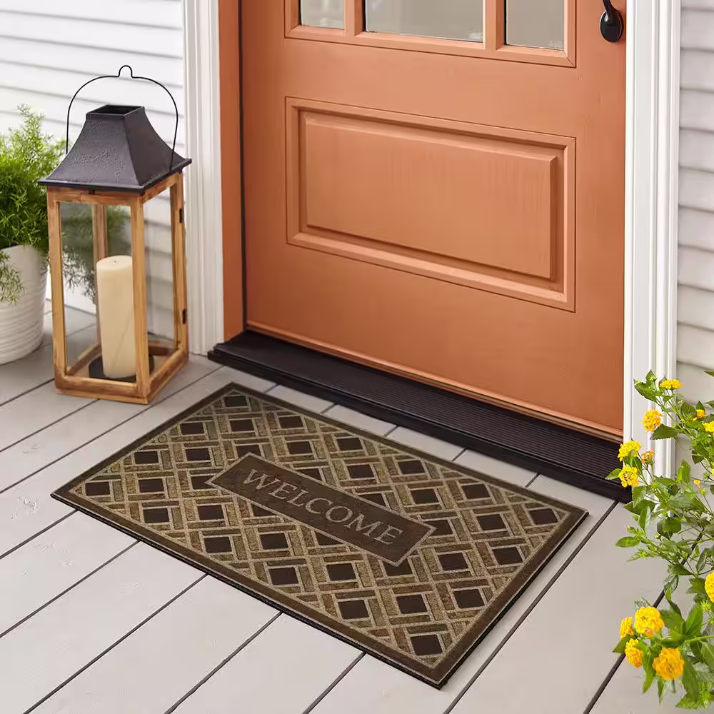 StyleWell Woven Border Welcome Impressions 24 in. x 36 in. Door Mat