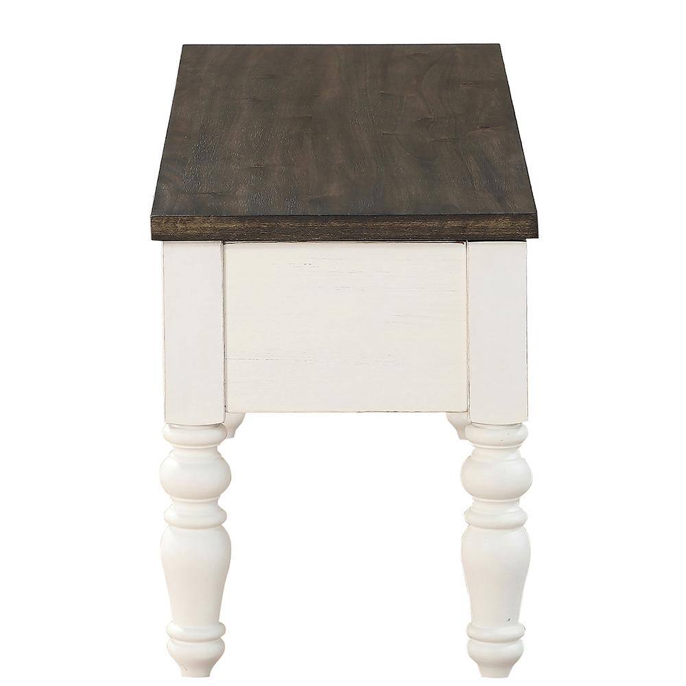 Steve Silver Joanna Ivory and Dark Oak Storage Bench