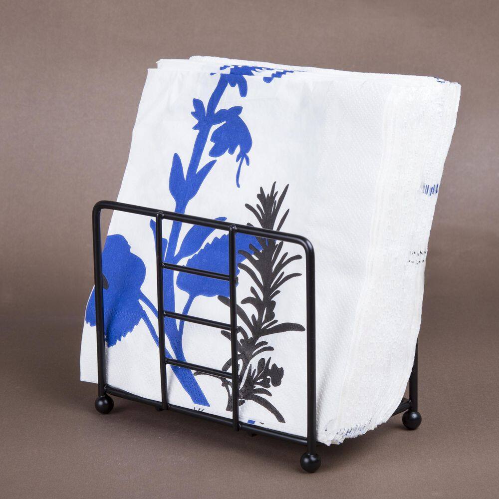 Creative Home 5.5 x 3.3 x 4.2 in. H Black Metal Wire Napkin Holder Kitchen Table Tissue Dispenser