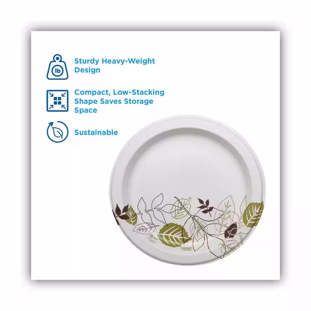 DIXIE Pathways 5.88 in. Green/Burgundy Soak Proof Shield Heavyweight Disposable Paper Plates (1000 Per Case)
