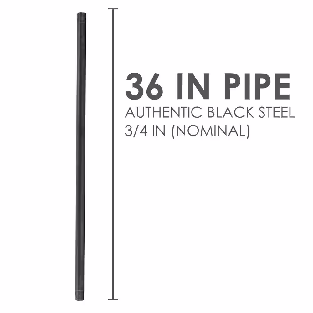 STZ 3/4 in. x 3 ft. Black Steel Sch. 40 Cut Pipe