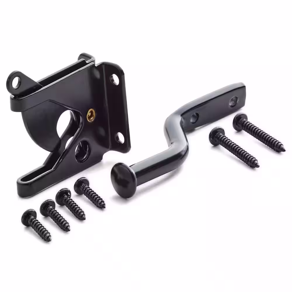 Everbilt Black Stainless Steel Decorative Gate Hinge and Latch Set