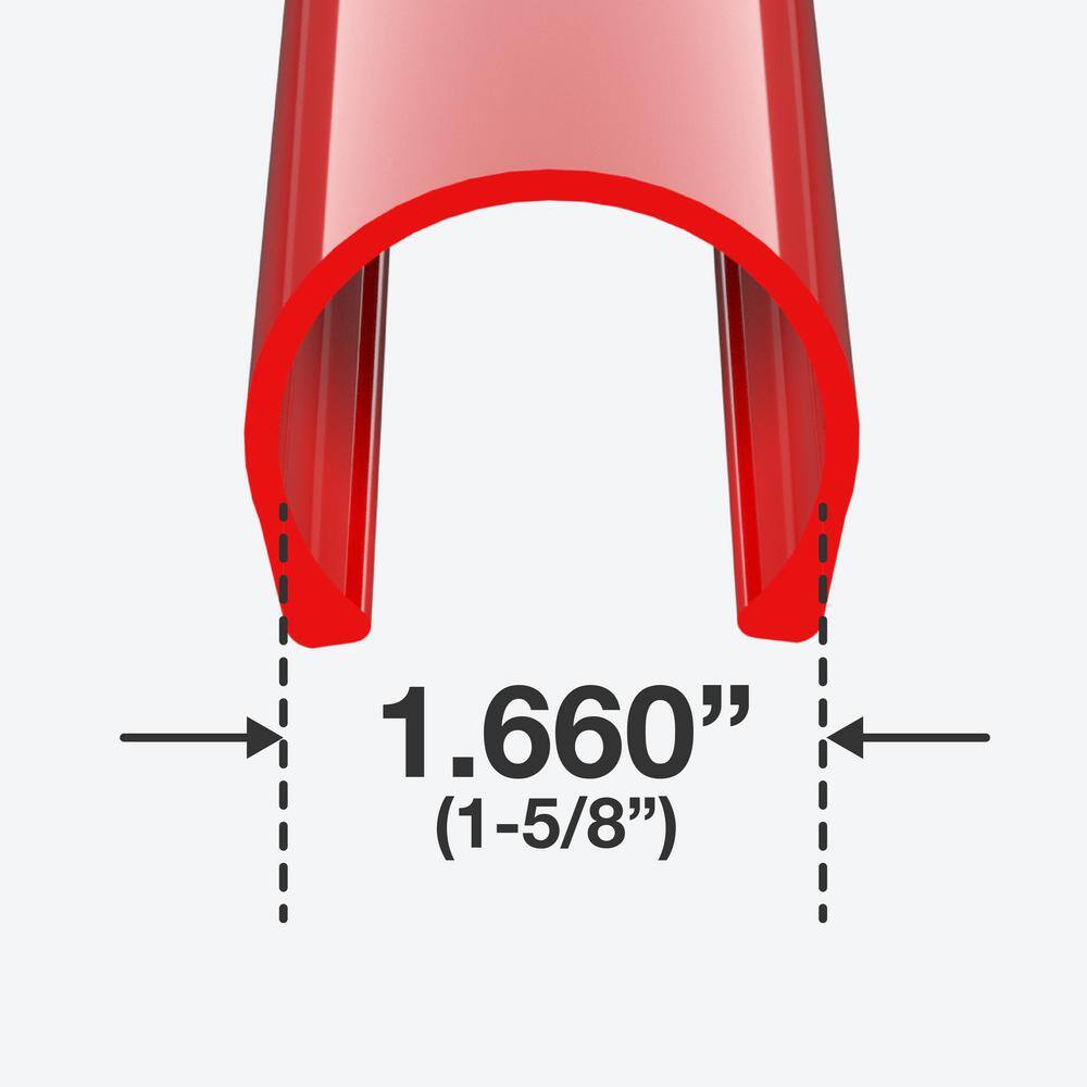 Formufit 1-1/4 in. x 40 in. Red Pipe Clamp Schedule 40 Rigid PVC Material Clip (2-Pack)