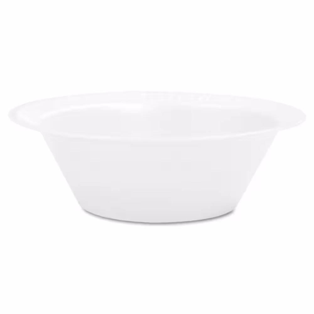 DART 10 oz. - 12 oz. Concorde Non-Laminated Foam Bowls in White (1000 Count)