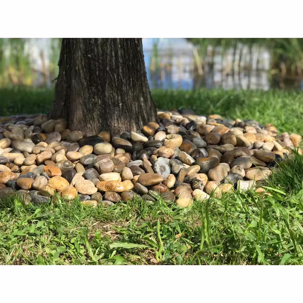 Rain Forest 0.5 in. to 1.5 in., 2200 lb. Small Mixed Grade A Polished Pebbles Super Sack