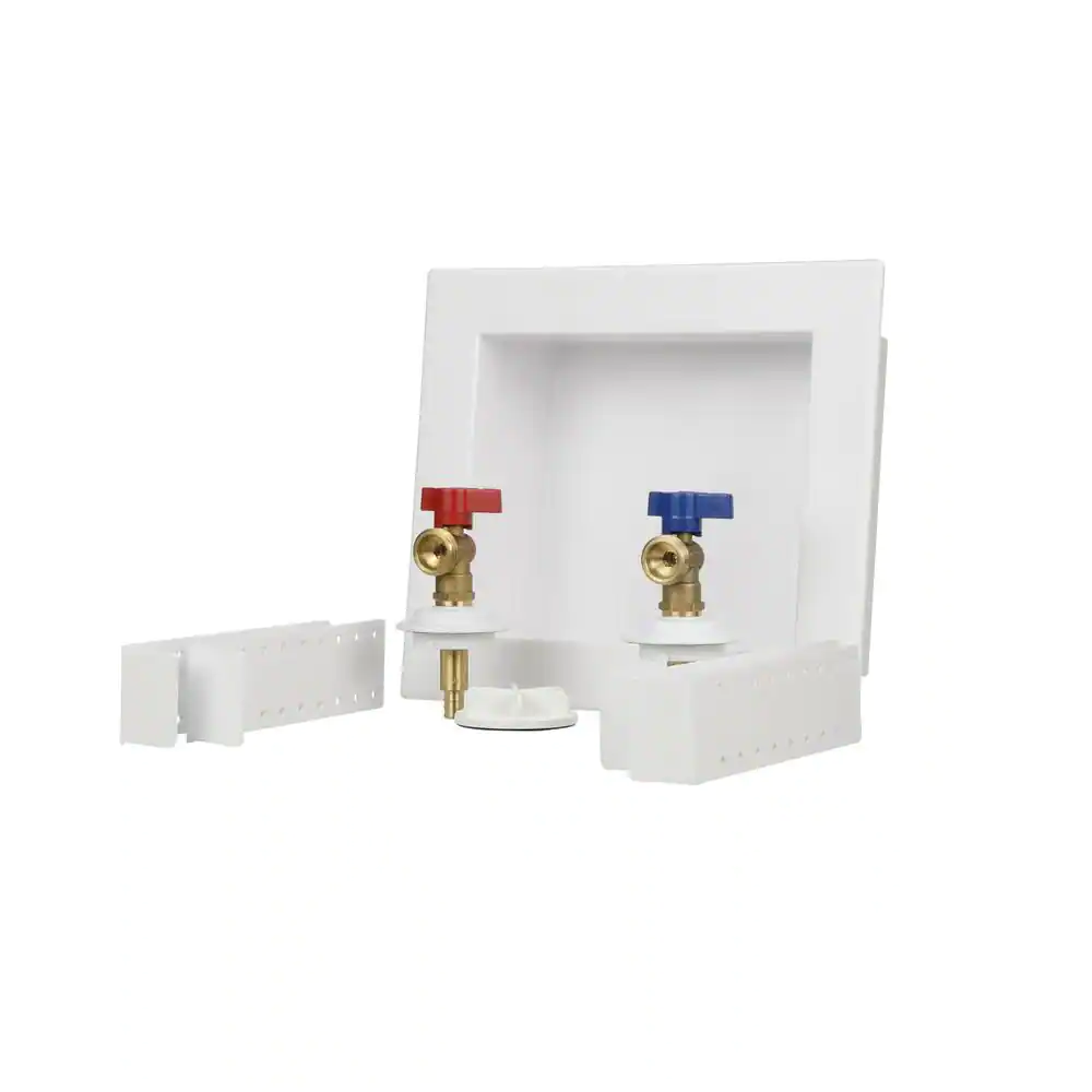 Oatey Quadtro 1/2 in. x 1/2 in. PEX Compatible Washing Machine Outlet Box with 1/4 Turn Valves