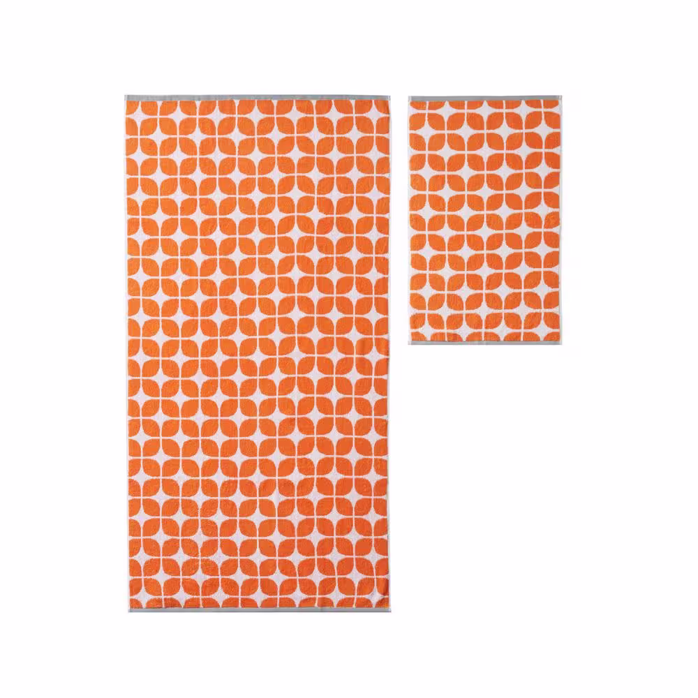 Intelligent Design Gwen 6-Piece Orange Jacquard Cotton Bath Towel Set