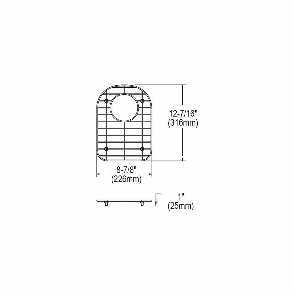 Elkay Dayton 8.875 in. x 12.4375 in. Bottom Grid for Kitchen Sink in Stainless Steel