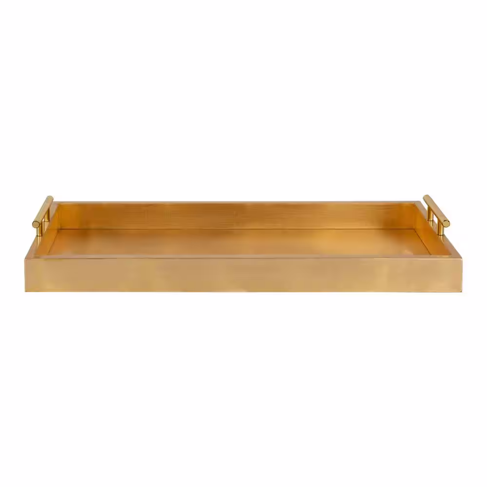 Kate and Laurel Lipton 10 in. x 3 in. x 24 in. Gold Decorative Wall Shelf
