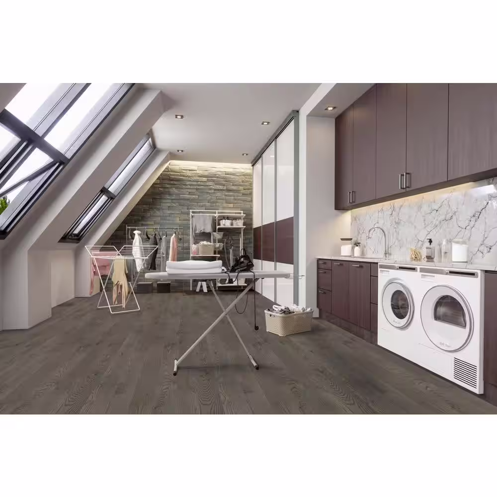 A&A Surfaces Woodridge Owsley Oak in. T x 6.5 in. W Waterproof Wire Brushed Engineered Hardwood Flooring (1040.2 sqft/pallet)