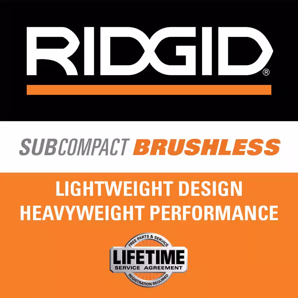 RIDGID 18V SubCompact Brushless Cordless 2- Tool Combo Kit w/ Hammer Drill, Impact Driver, (2) 2.0 Ah Batteries, Charger, & Bag