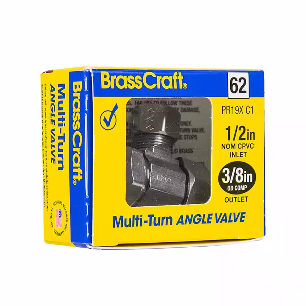BrassCraft 1/2 in. CPVC Inlet x 3/8 in. Compression Outlet Multi-Turn Angle Valve