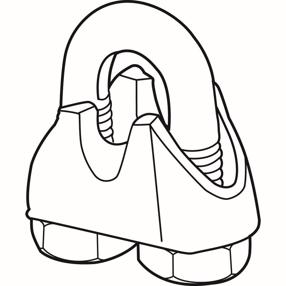 Prime-Line 1/16 in. Galvanized Cable Clamp (2-pack)