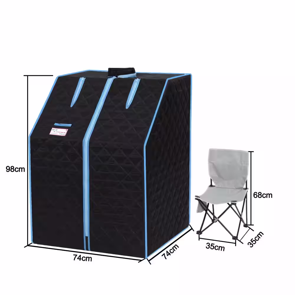 None 1-Person Half Body Black Infrared Sauna Tent for Spa Detox at Home PVC Pipe Connector Easy to Install