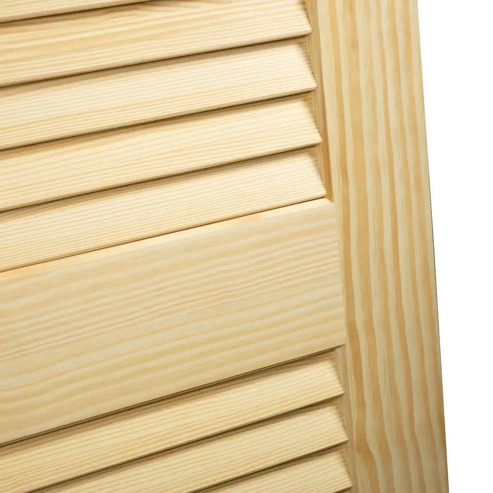 Kimberly Bay 24 in. x 80 in. Unfinished Plantation Louver Louver Solid Core Wood Interior Door Slab