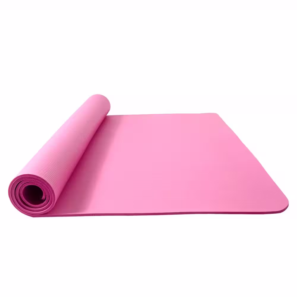 None Pink High Density Yoga Mat 24 in. W x 72 in. L x 0.3 in. T Pilates Gym Flooring Mat Non Slip (12 sq. ft.)