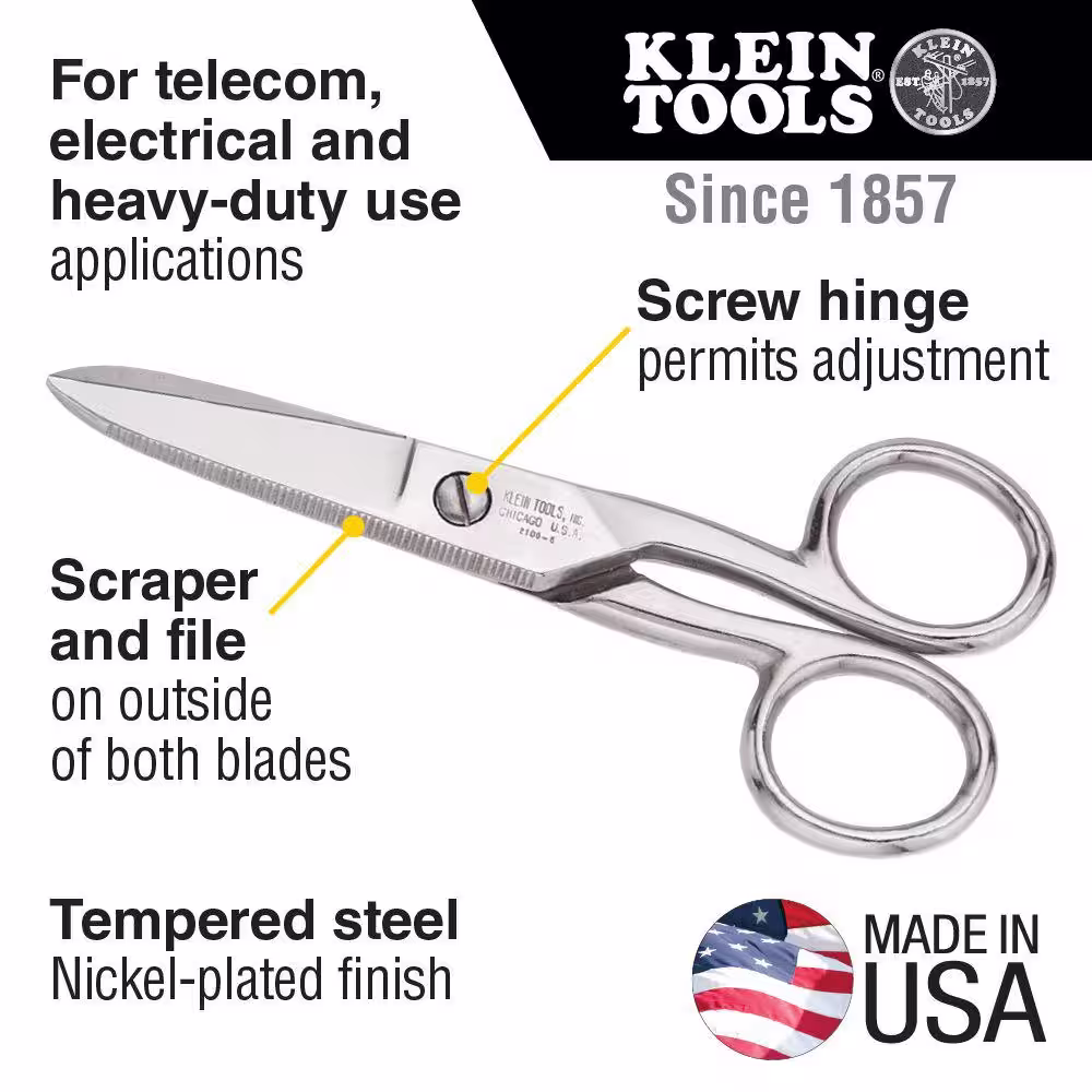 Klein Tools Electrician's Scissors, 5-1/4-Inch