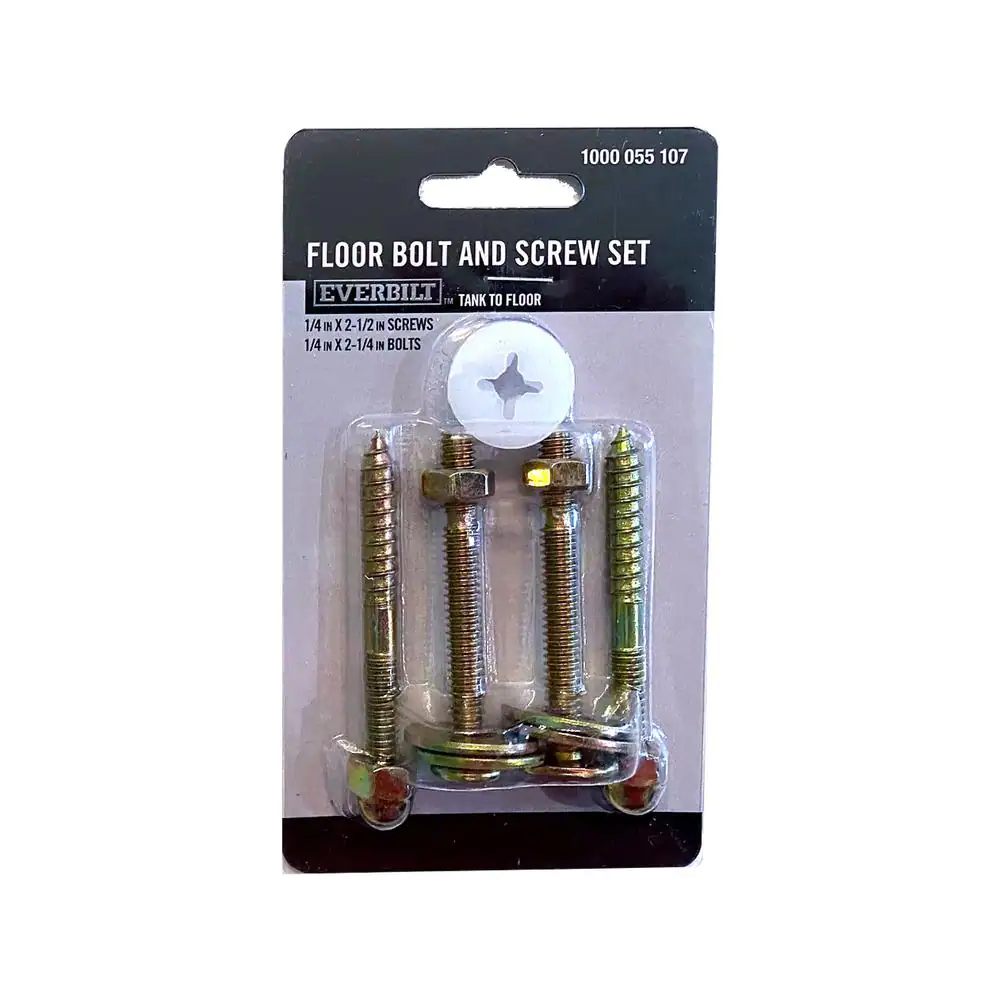 Everbilt 1/4 in. x 2-1/4 in. Toilet Floor Bolt and Screw Kit