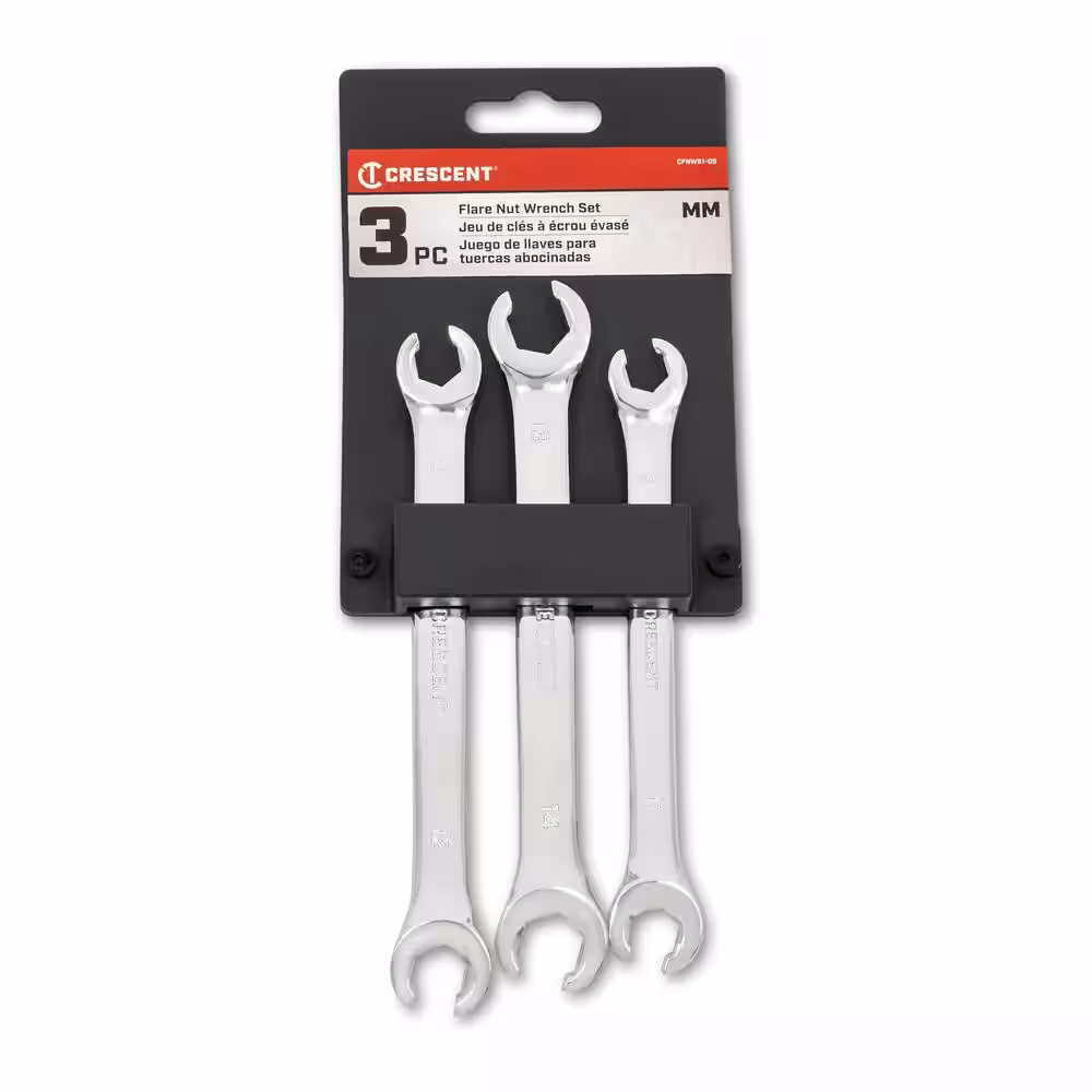 Crescent Metric Flare Nut Wrench Set (3-Piece)