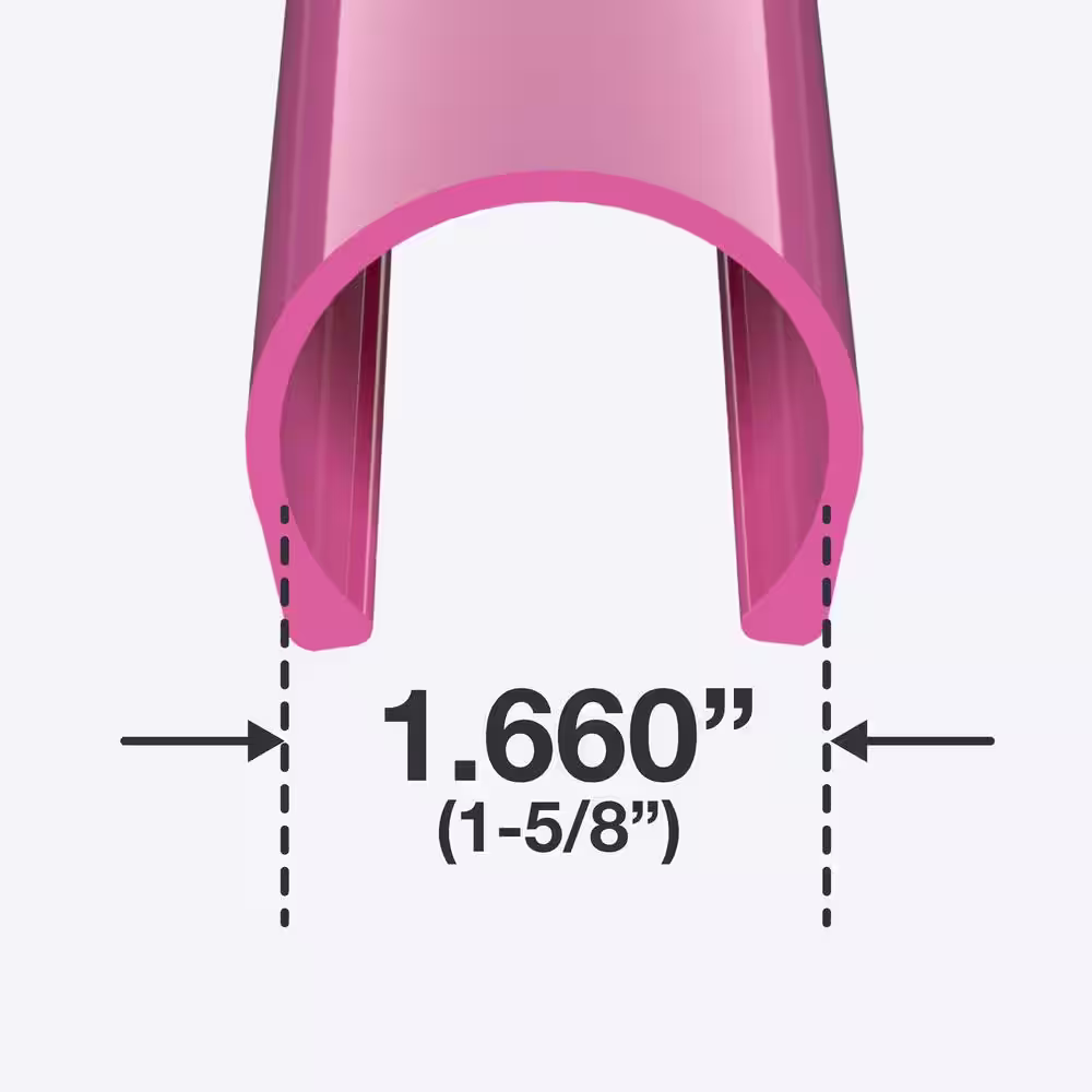 Formufit 1-1/4 in. x 4 in. Pink Pipe Clamp Schedule 40 Rigid PVC Material Clip (10-Pack)