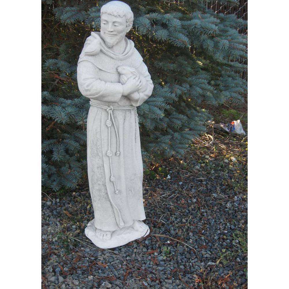Nichols Bros. Stoneworks Cast Stone St. Francis Garden Statue Antique Gray