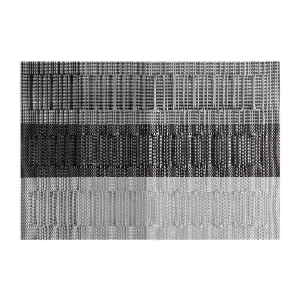 Kraftware EveryTable 18 in. x 12 in. Bamboo Black and Silver Shadow PVC Placemat (Set of 6)