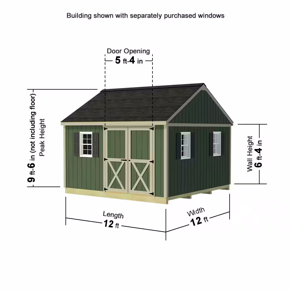 Best Barns Mansfield 12 ft. x 12 ft. Wood Storage Shed Kit