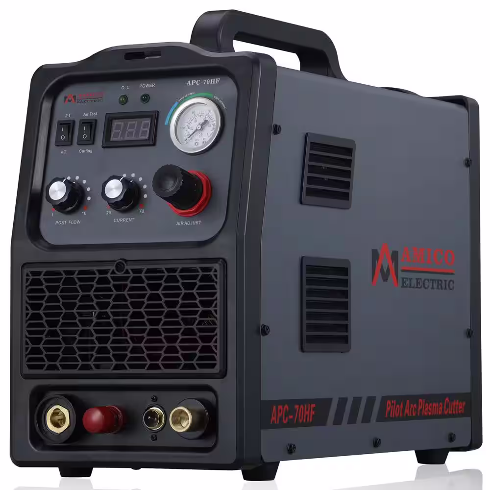 AM AMICO ELECTRIC 70 Amp Non-Touch Pilot Arc Plasma Cutter, 1.2 in. Clean Cut, 80% Duty Cycle 90-Volt to 300-Volt Wide Voltage