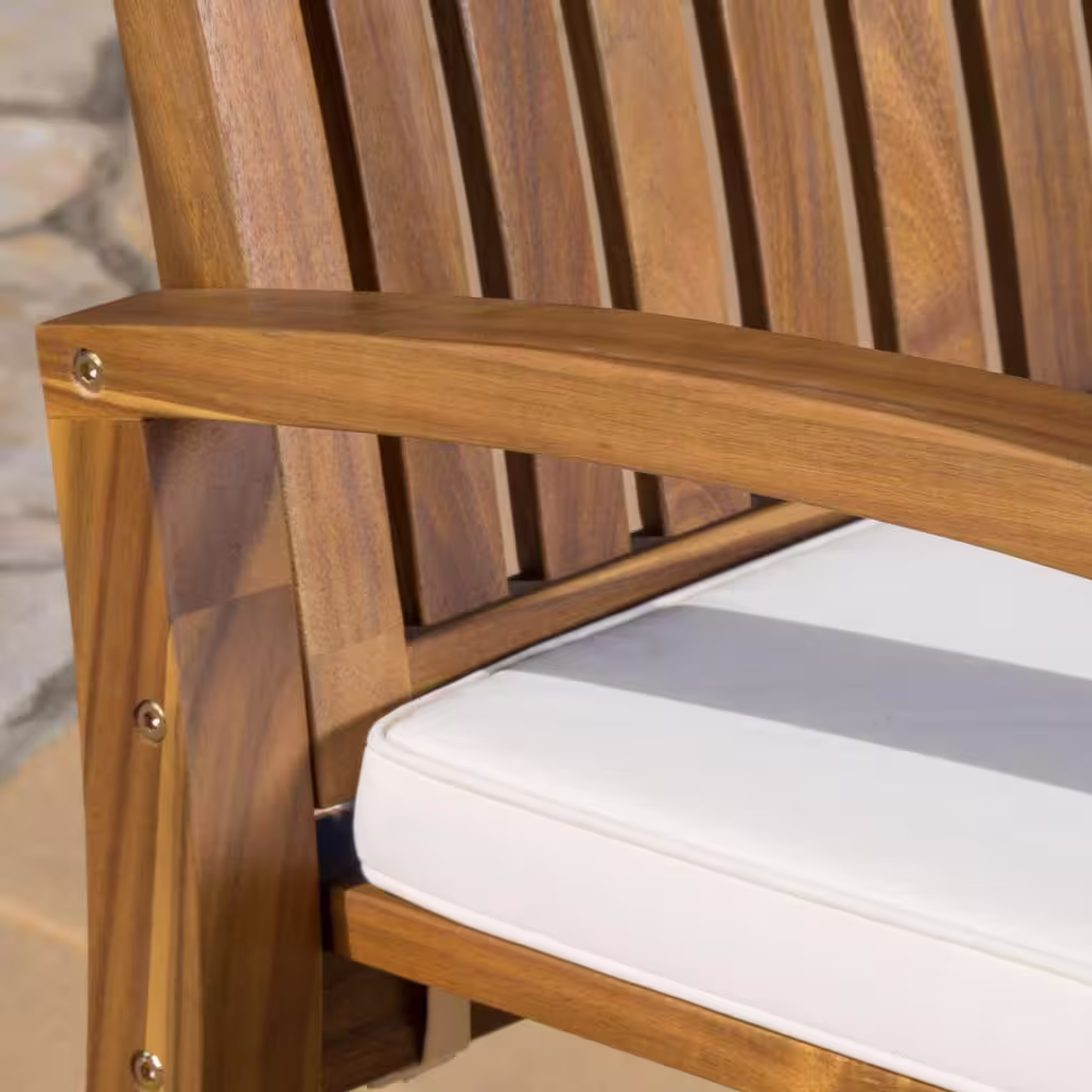 Noble House Della Teak Finish 7-Piece Wood Outdoor Dining Set