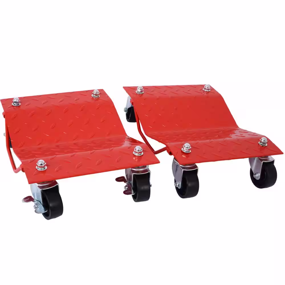 None 6000 lbs. Red 4-Piece Heavy Duty Dolly with 4-Wheel