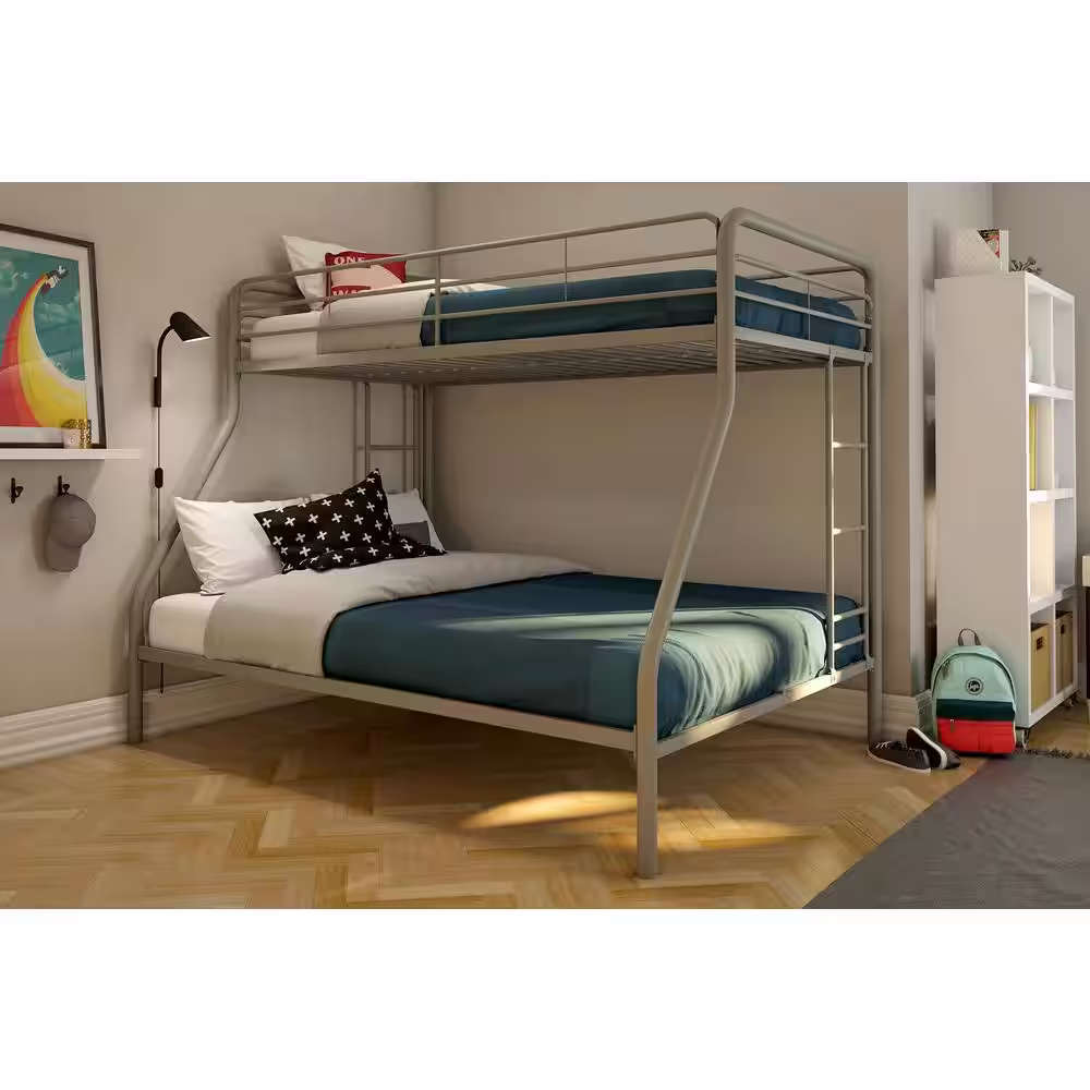 DHP Cindy Silver Twin over Full Metal Bunk Bed