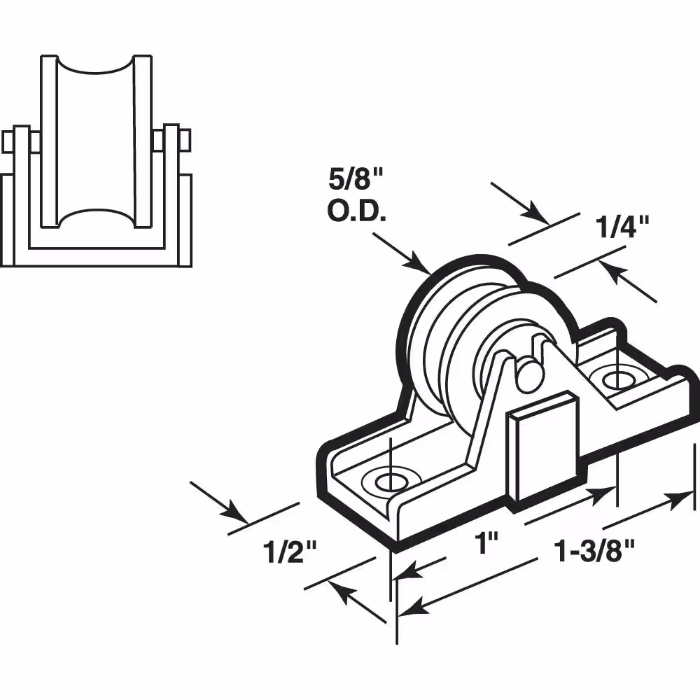 Prime-Line Sliding Window Roller Assembly, 5/8 in. Brass Roller
