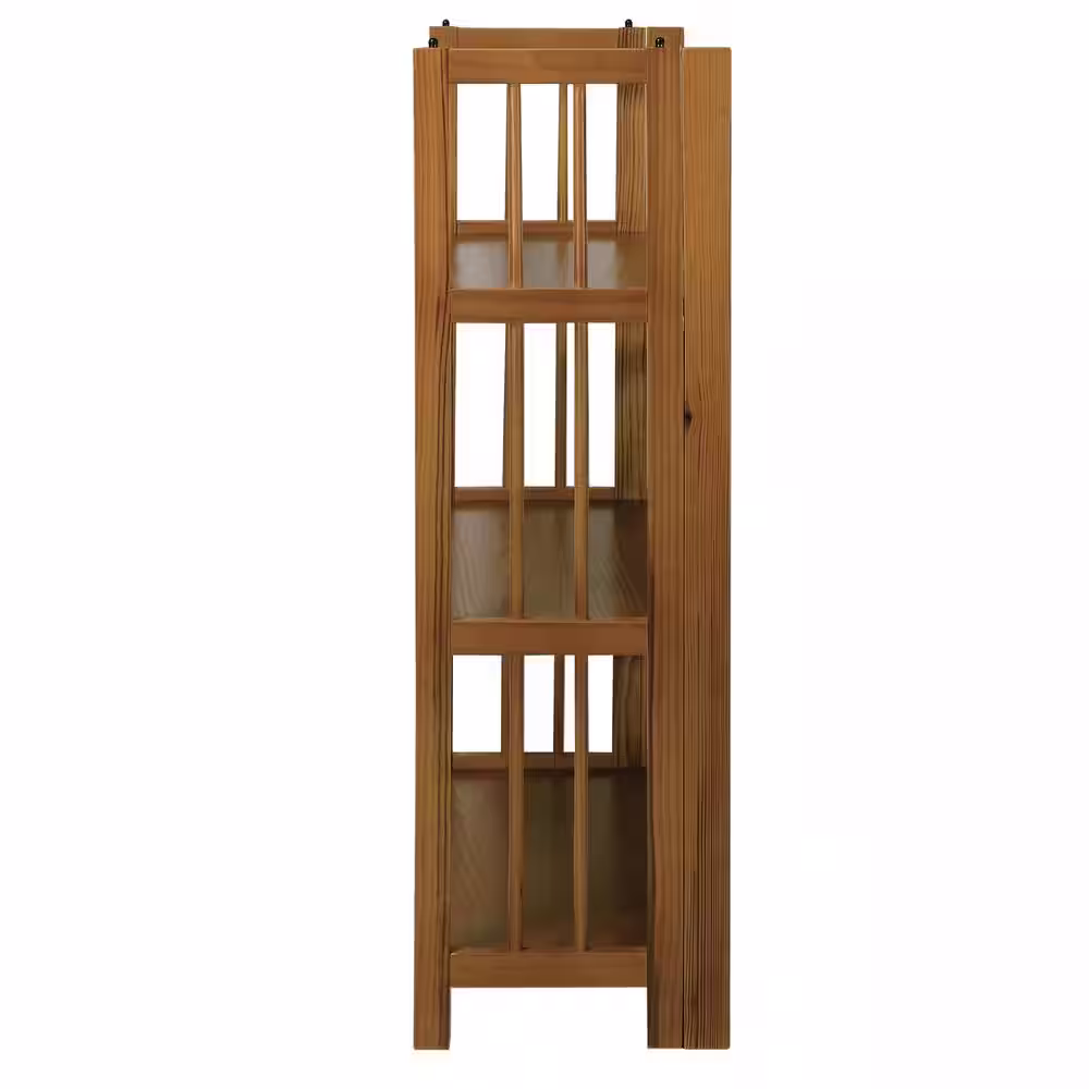 Casual Home 38 in. Chestnut Wood 3-shelf Etagere Bookcase with Open Back