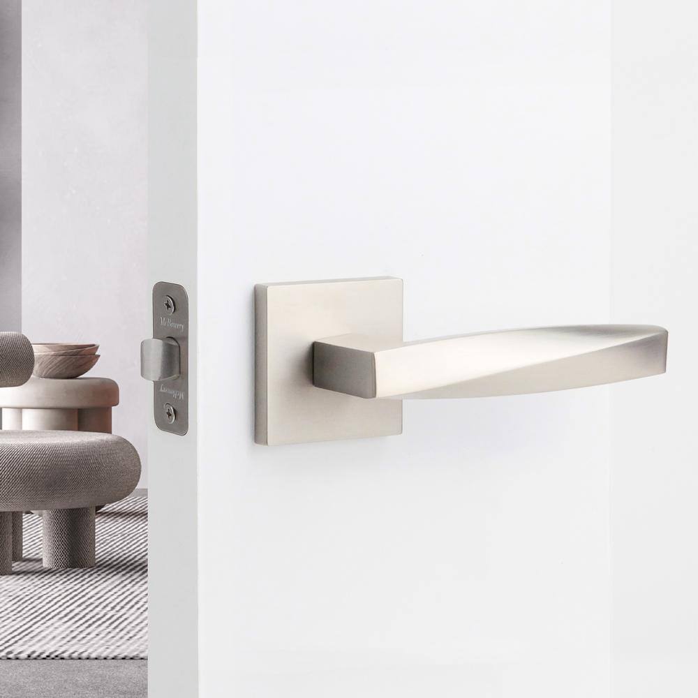 McBowery Convex Satin Nickel Passage Hall/Closet Modern Door Handle (Right Hand)