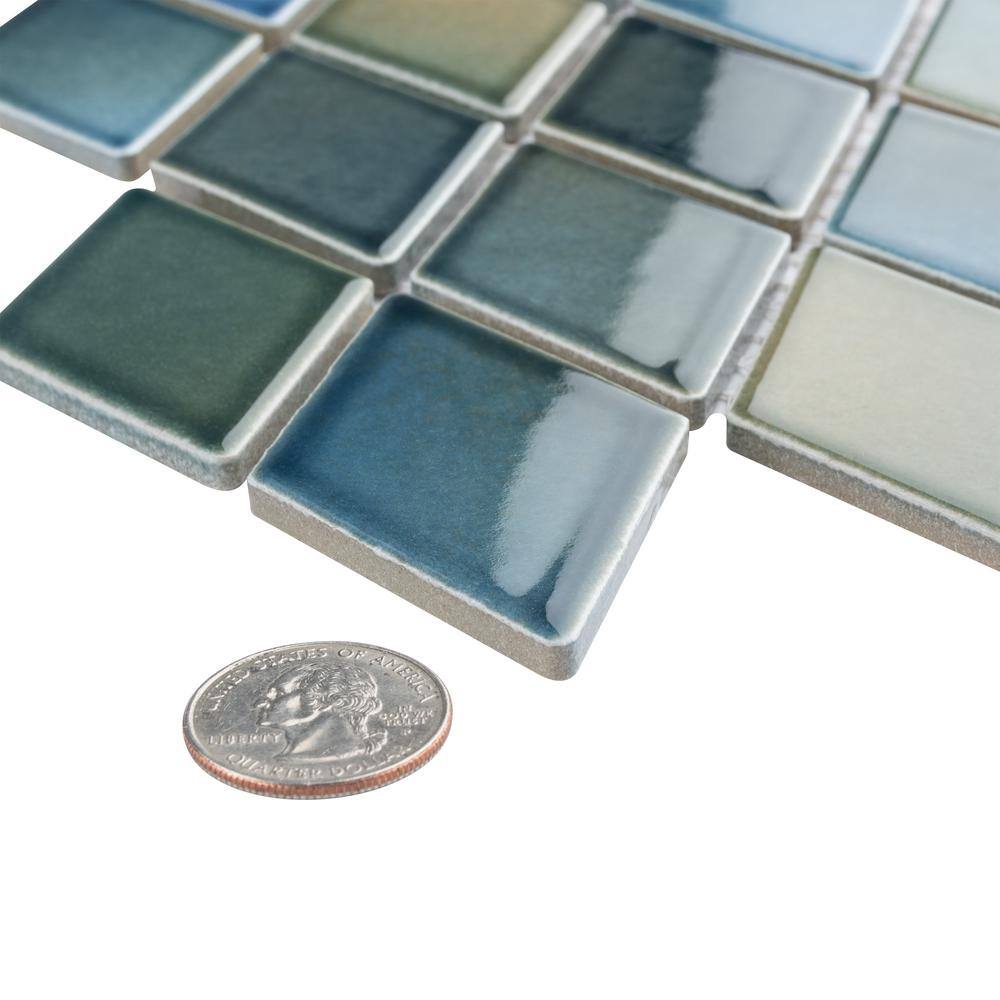 Merola Tile Hudson Kite Lagoon 10-1/4 in. x 11-3/4 in. Porcelain Mosaic Tile (8.6 sq. ft./Case)
