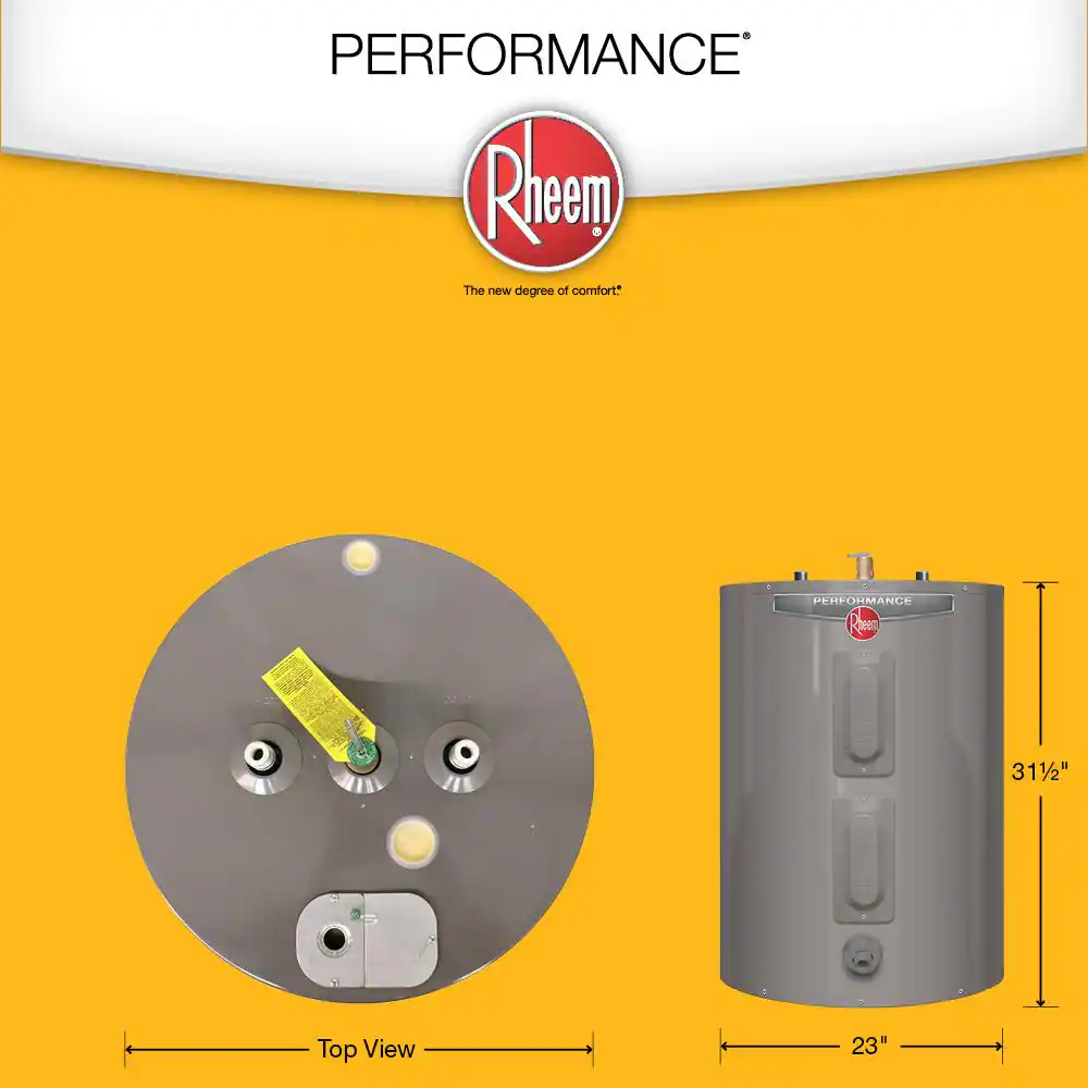 Rheem Performance 38 Gal. 4500-Watt Elements Short Electric Water Heater with 6-Year Tank Warranty and 240-Volt
