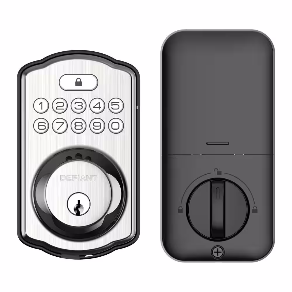 Defiant Single Cylinder Castle Electronic Keypad Deadbolt Satin Nickel