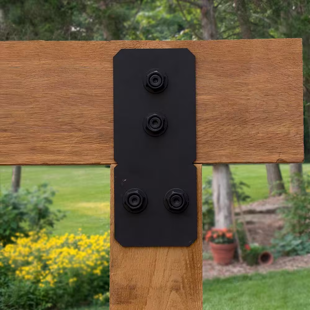 OWT Ornamental Wood Ties Ironwood 5 in. x 12 in. Galvanized Steel Post to Beam Flush Connector (2 per Box)