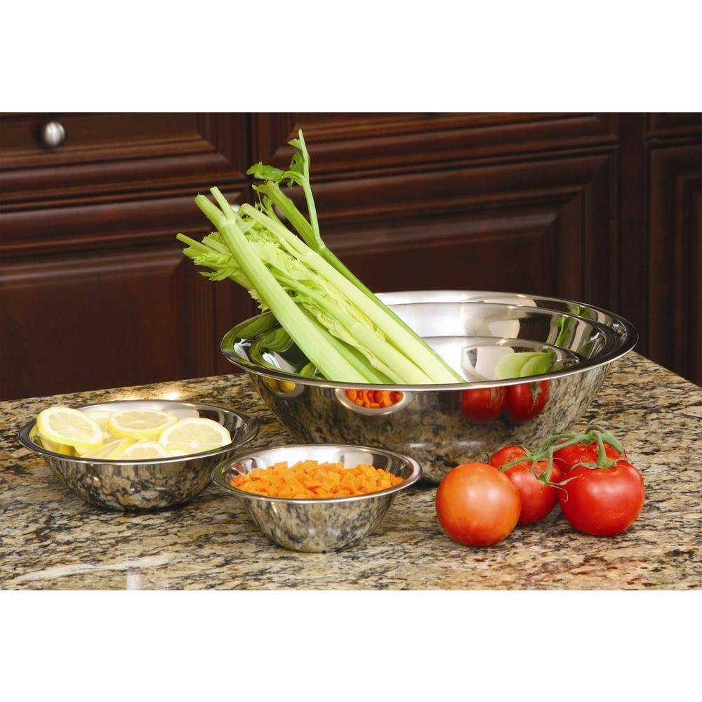 None 4.25 qt. Wide Rimmed Mirror Polish Stainless Mixing Bowl