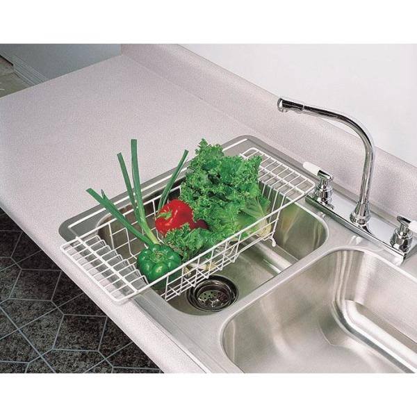 ClosetMaid Economical 8 in. Wide Over the Sink Steel Dish Rack Draining Solution, White