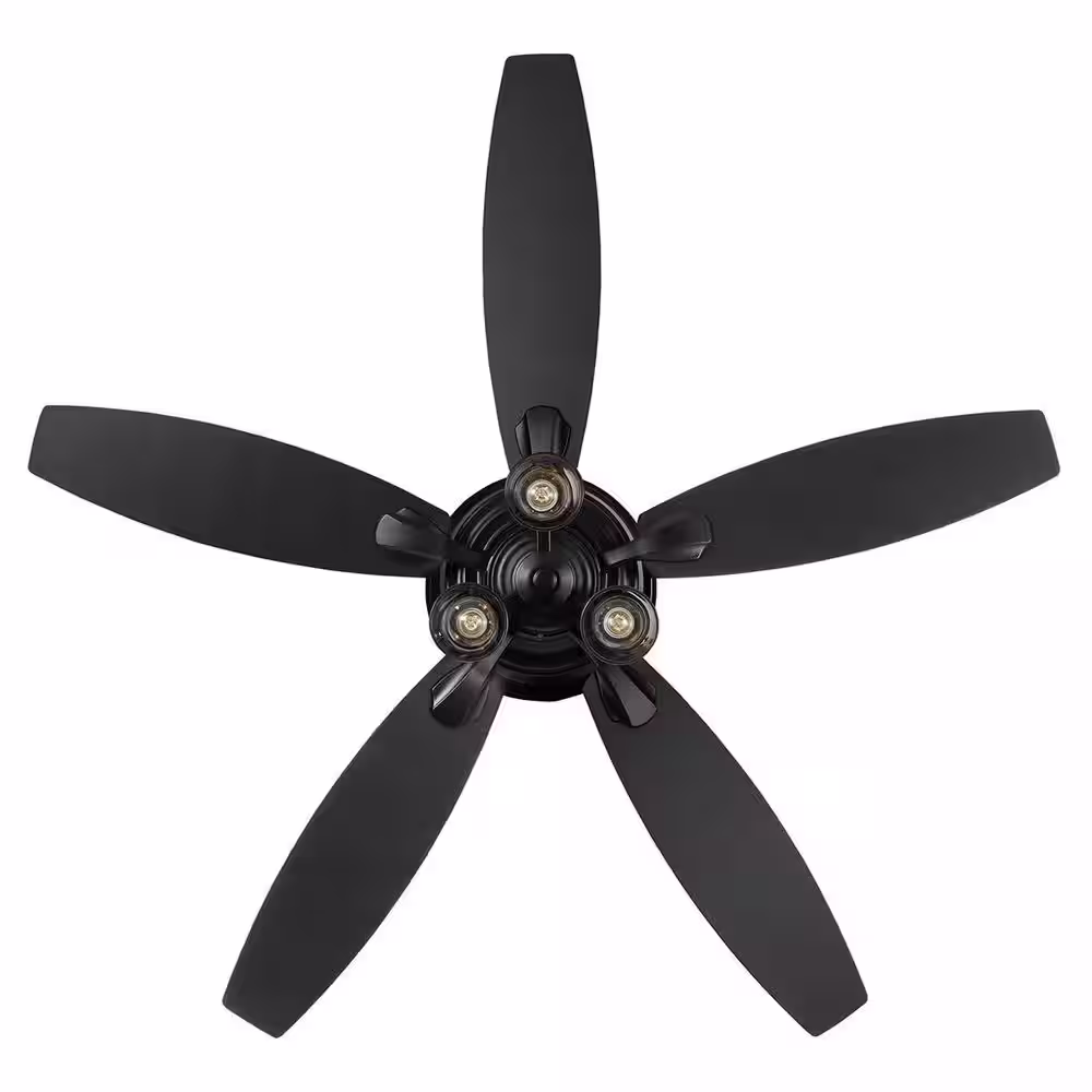Hampton Bay Stoneridge 52 in. Indoor/Outdoor LED Matte Black Hugger Ceiling Fan with Light Kit and 5 Reversible Blades Included